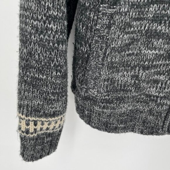 21 Men Fleece Lined Zip Cardigan Grey and White Size L Winter - Picture 3 of 15